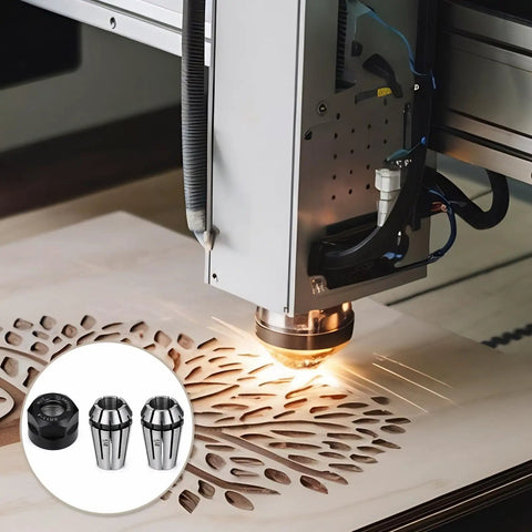 ER11 Spring Collet Set 1/4 Inch CNC Lathe Milling Tool Chucks With Clamping Nut, Precision 65Mn Steel For Engraving And Machining