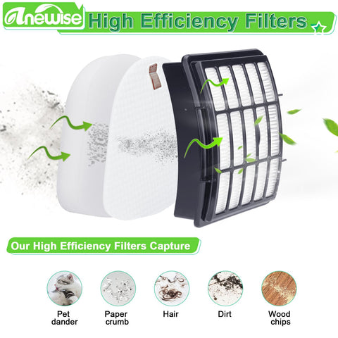 Filter Replacement For Shark Navigator Lift Away Deluxe Pro Vacuum ZU503AMZ NV350 NV351 NV352 with HEPA and pre felt filters