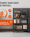 Sturdy Ultra Beefed Up Heavy Duty Workbench With Pegboard Mobile Locking Wheels And Adjustable Shelves For Garage Workshop Or Office