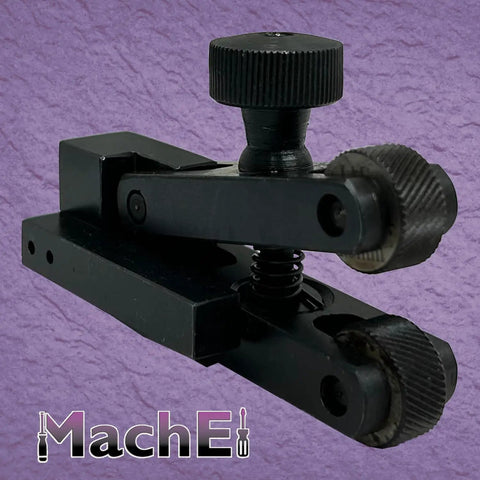 Mini V-Clamp Knurling Tool With Spring Action, 5-20 mm Capacity, Quick Change Tool Post Compatible Lathe Accessory on purple background