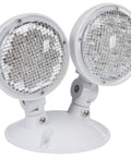 Remote Emergency Light Head With Two 3.6V LED Lamps, Weatherproof White Fixture, 76 Lumen Per Head, angled view