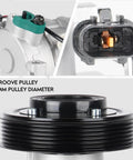 6-groove pulley with 125mm diameter on Top Tier AC Compressor With Clutch for 2012 Through 2017 Hyundai Accent Kia Rio 1.6 Liter Motor.