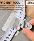 2 Pack Double Scale Measuring Tape Clips In 304 Stainless Steel Corner Measuring Tool in use for positioning