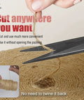 600 Feet Natural Jute Twine String For Crafts Gift Wrapping Packing Gardening Crochet Knitting Macrame Decor All Purpose 3 Ply 2mm Brown Eco Friendly Utility Line being cut with scissors