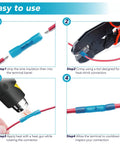 Installation steps for Heavy Duty 8 AWG Heat Shrink Butt Connectors Set Of 10 Insulated Waterproof Crimp Terminals