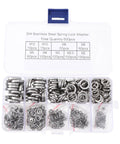Stainless Steel Locking Spring Washers Kit For Bolts 600 Pcs Premium Pro Grade Heavy Duty Assortment To Prevent Loosening And Vibration In Industrial And Automotive Use, 304 stainless steel case with M2-M12 sizes