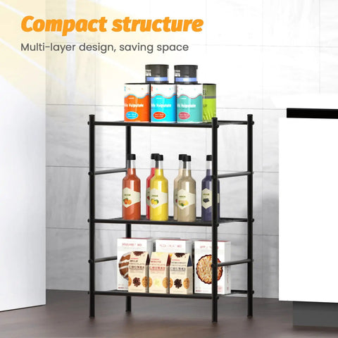 Compact 3 Tier Metal Wire Shelving Rack With Adjustable Leveling Feet And Sweet Heavy Duty Steel Build Legit Top Shelf Space Saving Shelf Organizer Go To Gear For Tiny Bathrooms Closets Or Home Garages Slick Modular Layout Lets You Link Extra Crates For