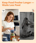 Woman using Electric Mason Jar Vacuum Sealer Kit 2026 Upgraded Cordless One Handed Jar Sealer on vegetable-filled jar.
