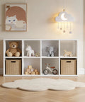 8 Cube Storage Organizer Stackable Modular Shelf For Living Room And Office Fits 11 By 11 Inch Bins Versatile Vertical Or Horizontal Use Optional Back Panels White Space Saver Unit Great For Organizing with toys and storage bins