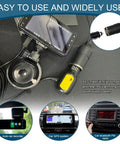 Straight Up Heavy Duty AC DC Converter And Car Cigarette Lighter Adapter plugged into auto car recorder and GPS system.