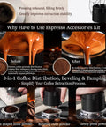 Pro Stainless Steel 58mm Coffee Distributor And Tamper With Slow Rebound Spring Crush Channeling And Dial In Your Dose For Gooey Homestyle Espresso Shots That Slap Making It The Ultimate Home Barista Must Have For Your Morning Brew Ritual.