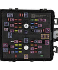 Genuine OEM Fuse Panel And Relay Junction Block for 2021 to 2022 Ford Super Duty, detailed view of fuses and layout.