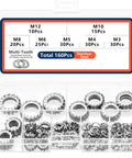 External Multi Tooth Star Lock Washers Set Seven Sizes M3 M4 M5 M6 M8 M10 M12 Three Pack Of 160 Pcs Each For Total Of 480 Pcs