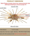 Dimensions of Modern Firework Chandelier With 12 Chrome Pendant Lights For Dining Room Living Room Restaurant And Bedroom Dope 29.5 Inch Diameter Aluminum Ceiling Light Fixture E12 Base