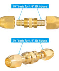 Solid Brass Air Hose Splicer Kit For One Quarter Inch ID Hose, Reusable Repair Fitting With Two Nuts, No Fuss Custom Length Splice