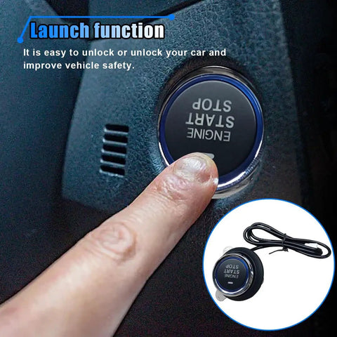 Push Start Button Kit For Most DC12V Cars, One Touch Engine Start Upgrade in use with finger pressing button
