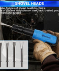 27 Piece Air Hammer Kit With Pneumatic Hammers Up To 2500 BPM Pro Grade Heavy Duty Bead Breaker And Chisel Set One Button Start Self Locking Handle Comfortable Grip For Auto Body Metalworking And Construction Projects, blue air hammer with shovel heads