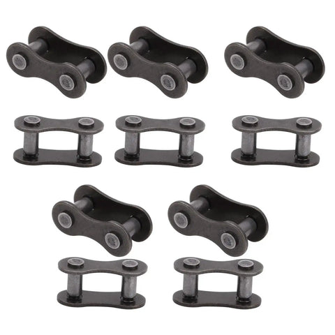 Beefy Heavy Duty Bike Chain Master Link 10 Pack Solid Steel Connector for Road And Mountain Cycles, showing 10 solid steel links.