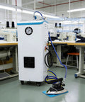 Pro Grade Industrial Steam Generator Boiler With 7 Liter Tank And 3.5 Kilowatt Motor Delivers Continuous Dry Steam For Dry Cleaners And Garment Plants Zero Hassle Auto Pressure Control Crushes Heavy Wrinkles Smooth Operator with automatic pumping device in a garment factory.