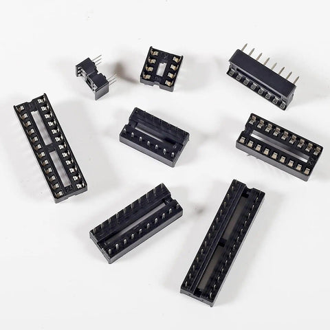 DIP IC Socket Adapter Kit With 6 8 14 16 18 20 24 28 Pin Sockets Solder Type Connector Set for Breadboards and Electronics