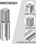 Ten Pack M8 x 25mm Slotted Cylindrical Pin Dowel 304 Stainless Steel External Thread Locating Dowel Parallel Pins