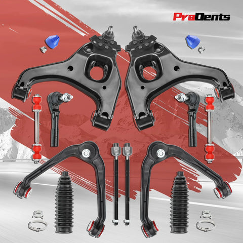 12Pc Front End Suspension Kit With Upper And Lower Control Arms And Polyurethane Bushings For 1999 2006 Chevy Silverado 1500 And GMC Sierra 1500 RWD Upgrade To A Firmer, Smoother Ride