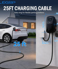 Screaming Fast 48 Amp Level 2 EV Charger With Nacs Connector And Rock Solid Hardwired 11Kw Build For Tesla Rides, 25ft cable shown.