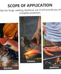 Built Tough As Nails Heat Resistant Oven Gloves For Bbq Grilling And Welding Industrial Grade Long Arm Kitchen Mitts used for welding, forging, and barbecue.