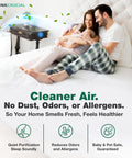 Family enjoying clean air with Replacement Filter Kit For AD3000 And AD3500 Air Purifier nearby on a bed, promoting health.