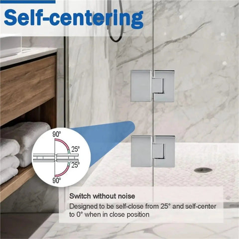 Heavy Duty 180 Degree Brass Glass Door Hinge With Short Back Plate, Chrome Finish, Fits 5/16 To 1/2 Inch Glass Thickness, 1 Piece, Tough Gate Hinge For Interior And Frameless Doors on frameless glass door