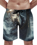 Dragon Boat Viking Themed Mens Board Shorts With Drawstring Waist Quick Dry Swim Trunks featuring viking ship design