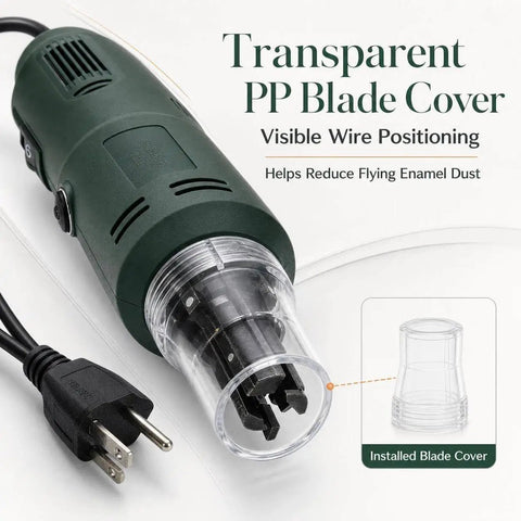 Handheld Electric Magnet Wire Stripping Machine With Six Speed Settings For Precise Enameled Copper Wire Removal Portable Power Tool with transparent cover