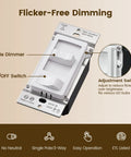 Real Smooth Flicker Free Dimmer Switch For Leds And Cfl Bulbs Handles Zero Buzz Dimming At Every Level Features profile of slide and on/off switches.