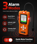 Rechargeable Refrigerant Leak Detector With Japanese Sensor, Three Sensitivity Levels, TFT Display, Three Alarm Modes, AC Gas Sniffer For R134a R410A R22 R1234YF R32, Pro Grade HVAC Tool showing 3 alarm modes