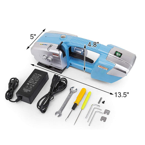 Heavy Duty Electric Welding Strapping Tool Battery Powered Packing Bander Portable Handheld Heating Seal Machine For PP PET Plastic Strap with accessories.