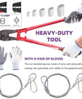 123 Piece Wire Rope Hand Swager Crimping Tool Kit With 24 Inch Cable Cutter Aluminum Loop Sleeves Aircraft Grade Rope Thimbles Gloves