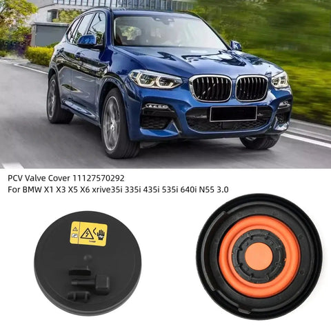 Plug And Play PCV Valve Cap Membrane Repair Kit For BMW N55 3.0L Engine displayed with BMW X3 XDrive