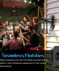 Outdoor Siding Mounting Block With Built In Electrical Box For Light Fixtures, Easy No Fuss Install, Fits Half Inch Lap Siding And Four Inch Vinyl Siding, Black, 2 Pack With NM Cable Connector, Heavy Duty Vinyl Siding Accessory on house siding