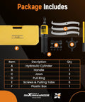 20T Hydraulic Gear Puller Kit With 2 Or 3 Jaw Puller, Wheel Bearing Hub Separator shown with components labeled A-F