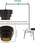 Two Pack Plug In Pendant Lights With Dimmable Switch, Dope Drum Fabric Shade Pendant Lamps, Swag Light Fixtures On A 15 Foot Cord.