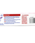 Back of Denture Adhesive Cream Mint 2.4 Oz Four Pack box with instructions and barcode visible