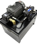 Dinenovote 3750w Hydraulic Power Unit With 80L Tank, Double-End Valve And Quantitative Vane Pump, 14Mpa Pressure Rating, Hard Tube Wiring For Continuous Industrial Use. Compact design with steel tank and pump components.