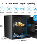 Boss Level Home Safe Box With Digital Keypad Lock 1.2 Cubic Feet Large Document Safe open showing gold, cash, and valuables inside.
