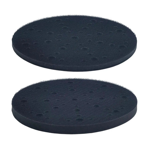 Durable Multi-Hole Sanding Buffer Pad 5.9 Inch Round Sponge Interface Disc With Cushion Backing For Wood Stone Panel Car Dry Sanding 2 Pack.