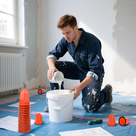 Top Tier 13 Piece Magnetic Fire Sprinkler Covers For Zero Fuss Temporary Paint Masks Tough PVC used during DIY home renovation.