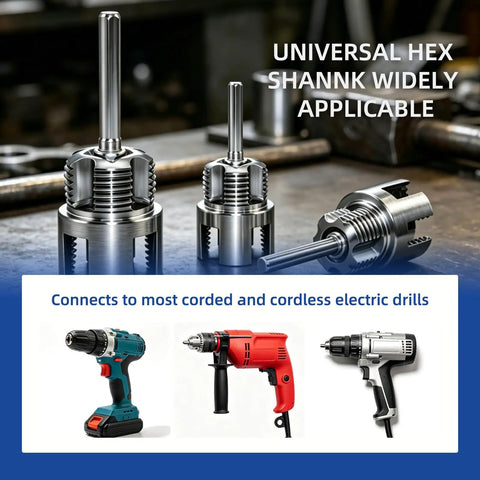 Bomao 3 Pc Pvc Pipe Threader Kit With 1/2, 3/4, And 1 Inch Bits features universal hex shank attachments with durable aluminum alloy.