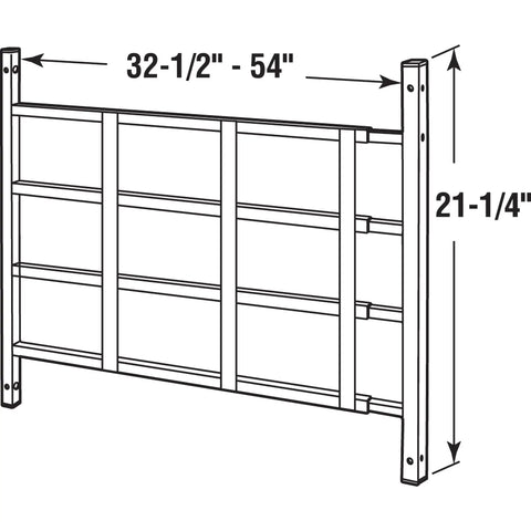 Carbon Steel Fixed Four Bar Window Grill For Home Security And Kid Safe Living Twenty One And One Quarter Inch White Black Finish Non Egress Guard With Three And Seven Eighth Inch Bar Spacing And 0.048 Inch Thick Tubing