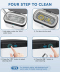 Steps to use Ultrasonic Jewelry Cleaner Portable 500ML Deep Cleaning At 42kHz with Stainless Steel Tank and five preset cycles