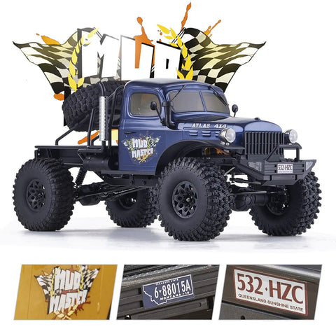 1/10 Atlas RC Crawler 4WD With LED Lighting And Realistic Detail, 2.4GHz Rock Truck depicted in blue color