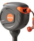Retractable Garden Hose Reel With 360 Degree Swivel And 82 Feet Of Half Inch Hose Ground Mounted Freestanding Design